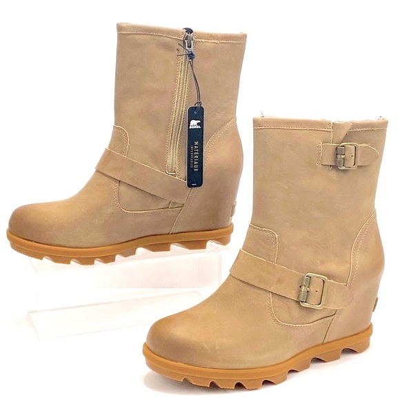 NEW JOAN OF ARCTIC WEDGE II BUCKLE LEATHER BOOT - Picture 11 of 13